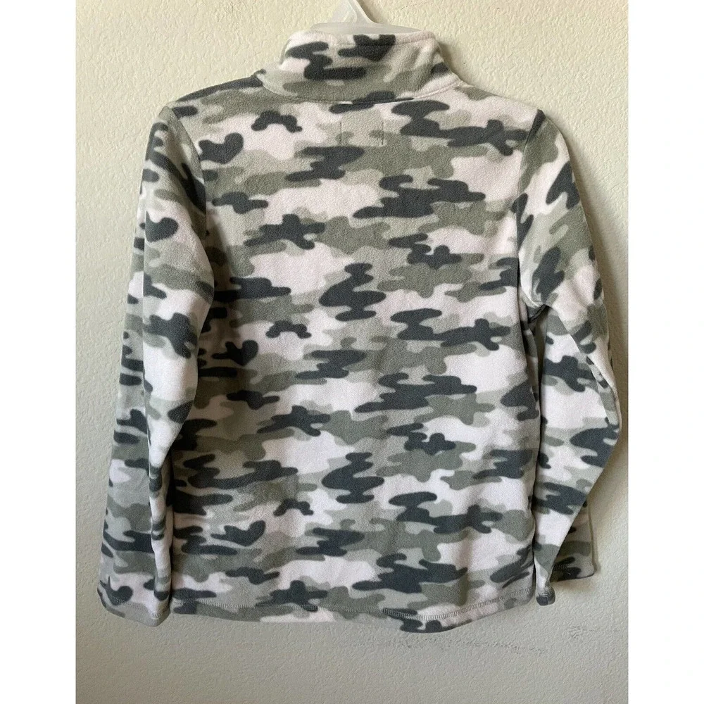 The Children’s Place Camo Long Sleeve Fleece 1/2 Zip Fleece Pullover Top Size 10